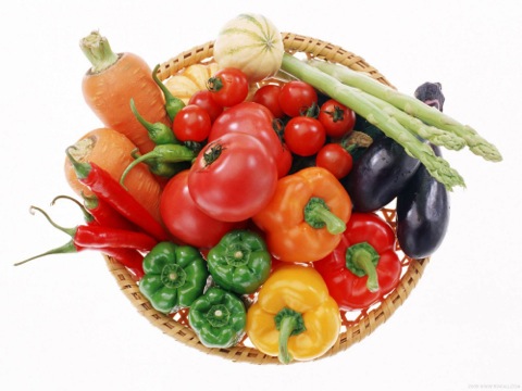 A basket with vegetables