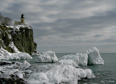 Split Rock Lighthouse in winter