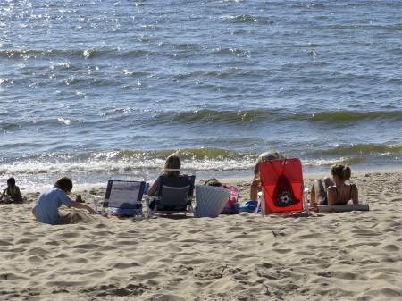 Girls sunning on the beach - New Buffalo, Michigan