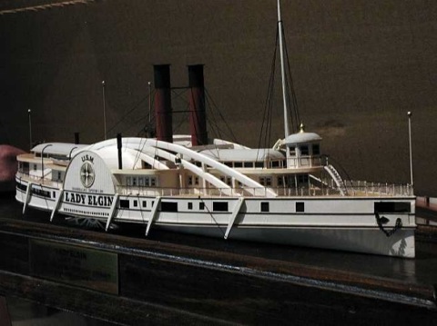 Photo of a model of the Lady Elgin