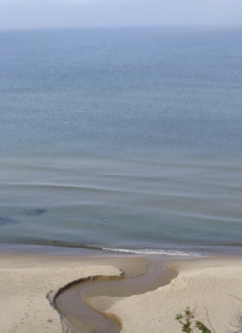 Sandy beach and Lake Michigan - Douglas, Michigan