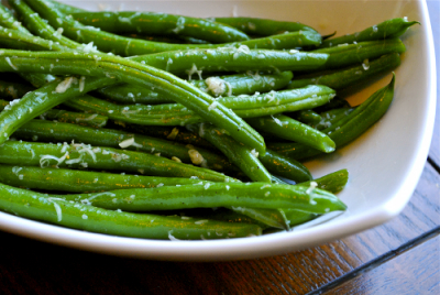 A plate of PARMESAN GREEN BEANS