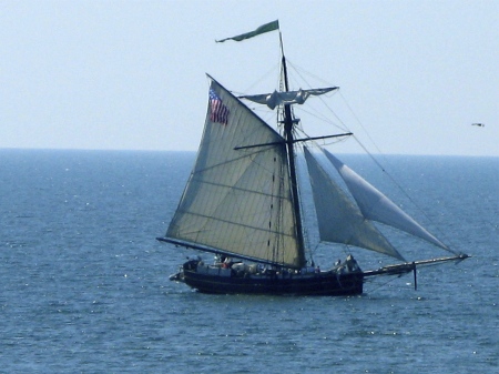 The sailing ship Friends Good Will off South Haven, Michigan