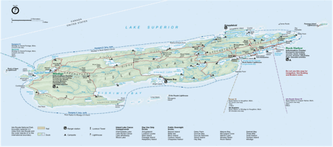 Isle Royale National Park Map - Isle Royale, Michigan
