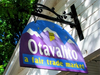 Otavalito fair trade market sign