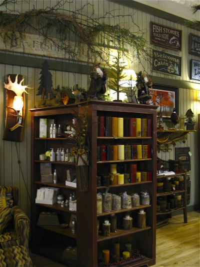 Interior of Northern Rustics with candles and lotions - Holland, Michigan