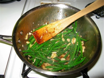 Comfort Food - Garlic Green Beans - saute the mix