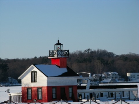 photo of the kalamazoo river lighthouse replica - Douglas, Michigan