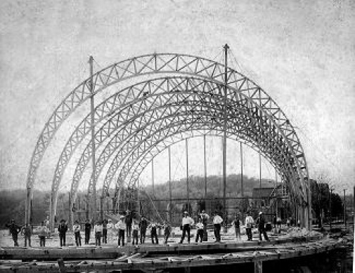 Pavilion struts during construction - Saugatuck, Michigan