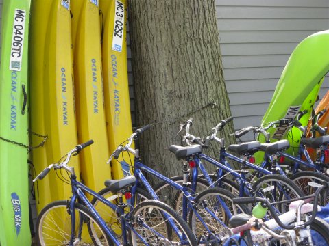 Bicycles and kayaks for rent