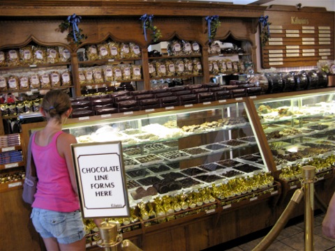 Kilwin's Chocolates in display case