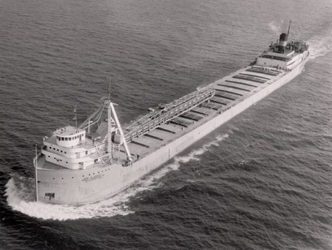 Arial photo of the Carl D. Bradley from the bow
