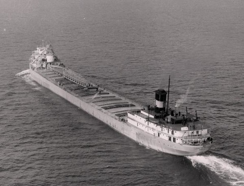 Arial photo of the Carl D. Bradley from the stern