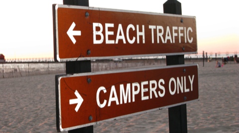 Beach sign at Grand Haven, Michigan