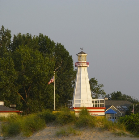 Lighthouse replica on the beach - New Buffalo, Michigan