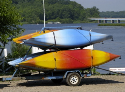 Kayaks on a trailer - Running Rivers Rental - Douglas, Michigan