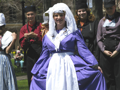 Dancer in traditional dutch costume