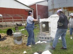 Outdoor kiln at Khnemu Studio on Fernwood Farm - Fennville, Michigan